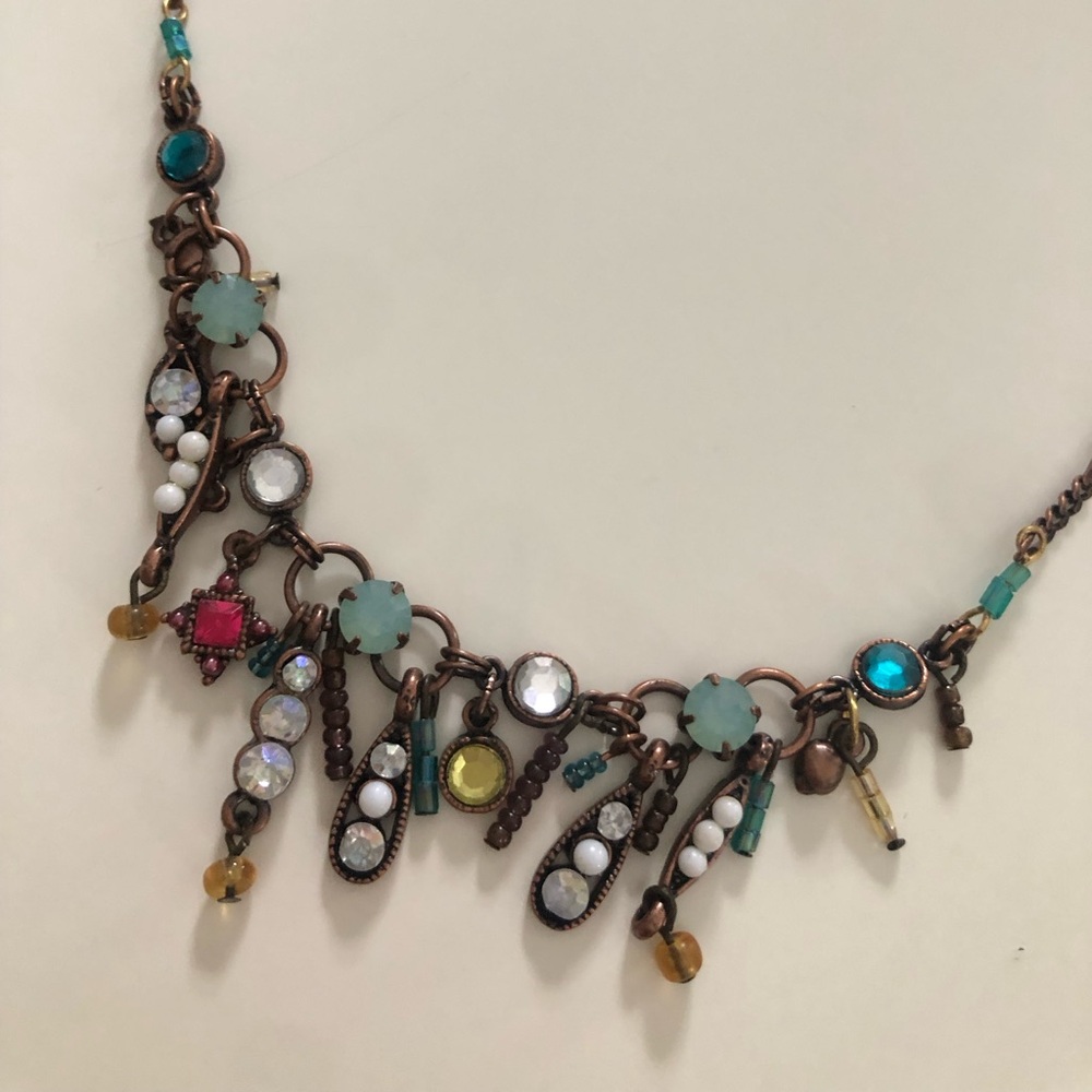 Boho Chic Antique Multicolor Bead & Jem Necklace - Picture 6 of 8